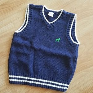 Toddler Boys Navy and White Sweater Vest